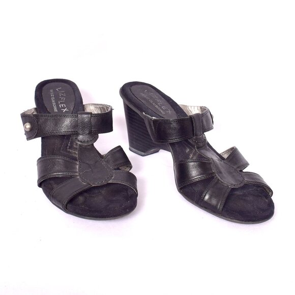 Liz Claiborne Liz Flex Keira Size 7.5 Black Sandal - Picture 1 of 8